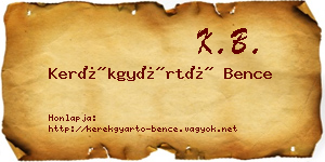 Kerékgyártó Bence névjegykártya